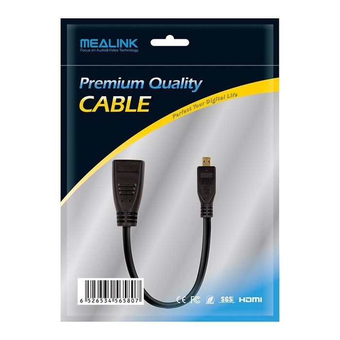 MEALINK High Speed 90 Degree Mini HDMI To HDMI Female Cable Adapter HDMI Ver1.4 3D for Digital Camera Tablet 15CM... N10