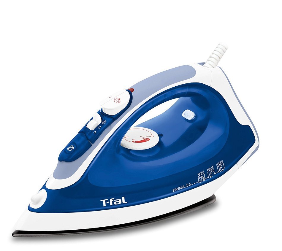 T-fal FV3756 Prima Steam Iron with Non-Stick Soleplate with Anti-Drip System, Blue