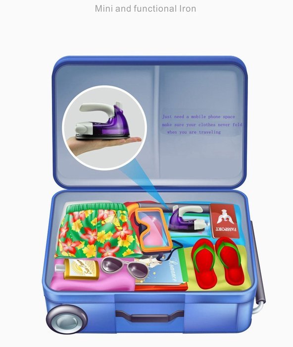 Irons,Mini Travel Iron by IreVoor, Mini Wired Water Spray Steam Electric Iron for Traveling Purple N2