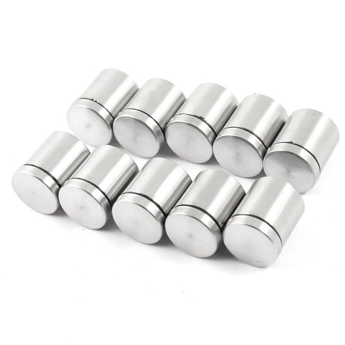TOOGOO(R) 10 PCS 25mm x 30mm Stainless Steel Frameless Standoff Clamp for Glass N2