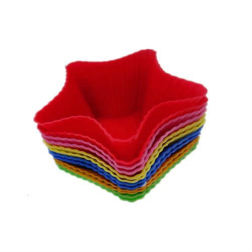 Yunko 12x Silicone Star Shape Chocolate Jelly Soap Candle Cup Cake Muffin Baking Molds