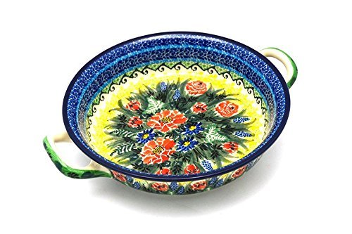 Polish Pottery Baker - Round with Handles - Medium - Unikat Signature - U4610