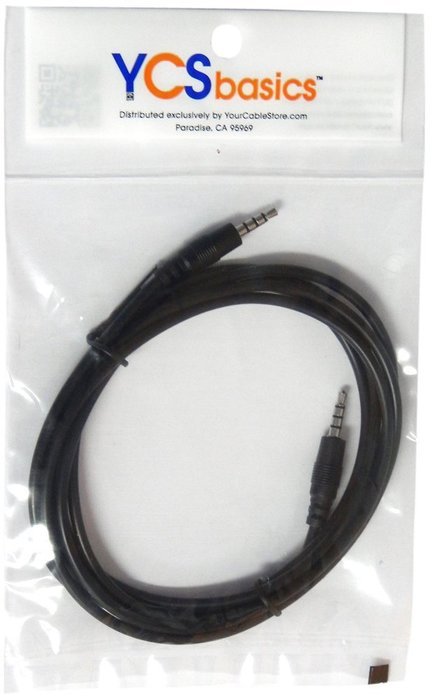 YCS Basics 3 foot 3.5mm male to male 4 conductor N7