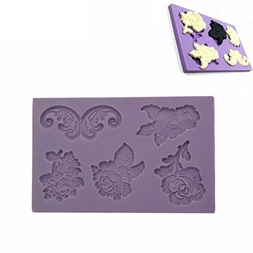 "dipshop Peony Embossed Fondant Mold Silicone Cake Mould Decorating Tool" shopping