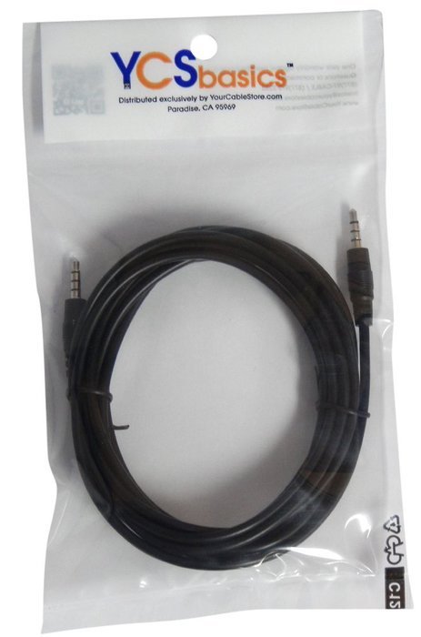 YCS Basics 3 foot 3.5mm male to male 4 conductor N8