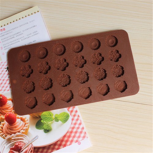 Witkey 24 Cavity a Small Flower Fragrance Ice Cube Tray Fondant Silicone Mold Sugar Mold Candy Molds Chocolate...