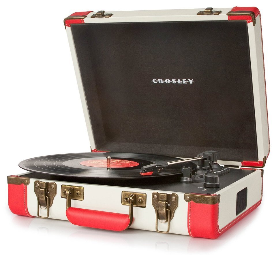 Crosley CR6019A-BR Executive Portable USB Turntable with Software for Ripping & Editing Audio, Brown & Black N7