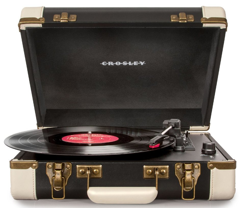 Crosley CR6019A-BR Executive Portable USB Turntable with Software for Ripping & Editing Audio, Brown & Black N9