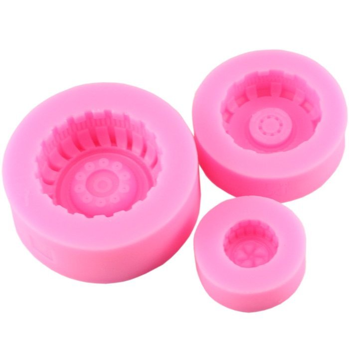 Mujiang Round Tire Silicone Jello Candy 3D Cake Molds Set Of 3