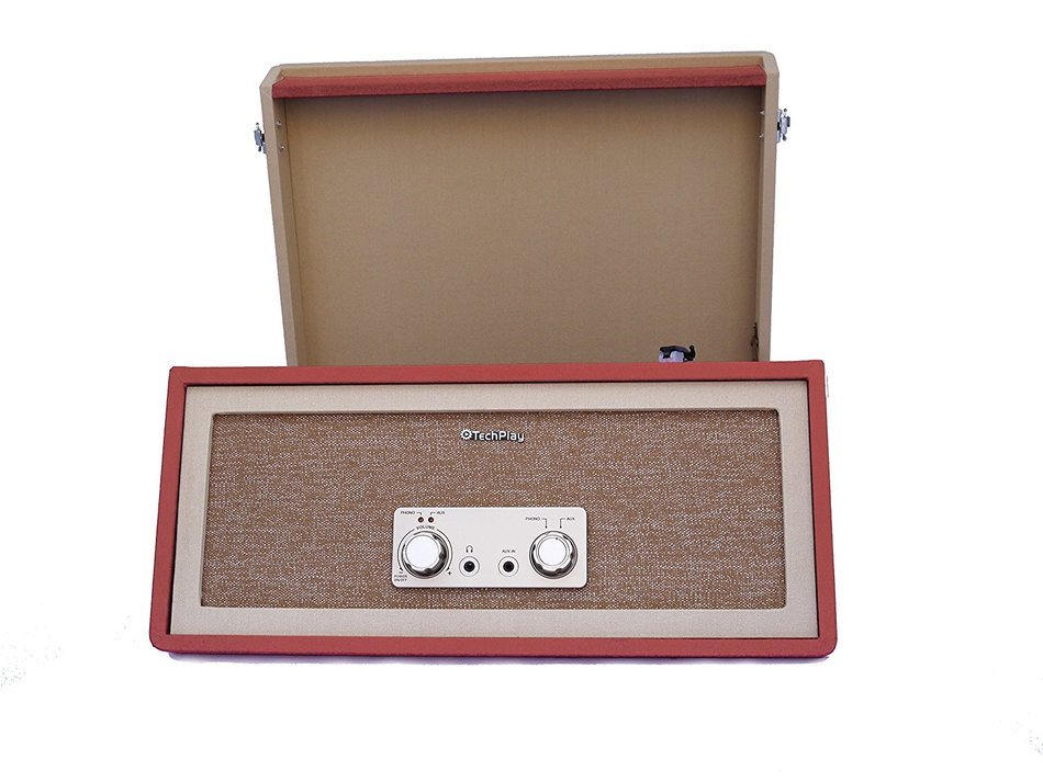 TechPlay CTA99 Blue 3speed portable turntable with matching stand. AUX in and Headphone jack and built-in speakers. N4
