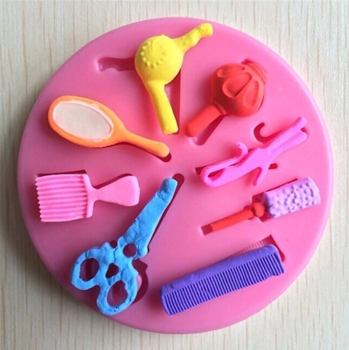 BleuMoo Hair Dressing tools Shape Silicone 3D Mold Cookware Dining Bar N4