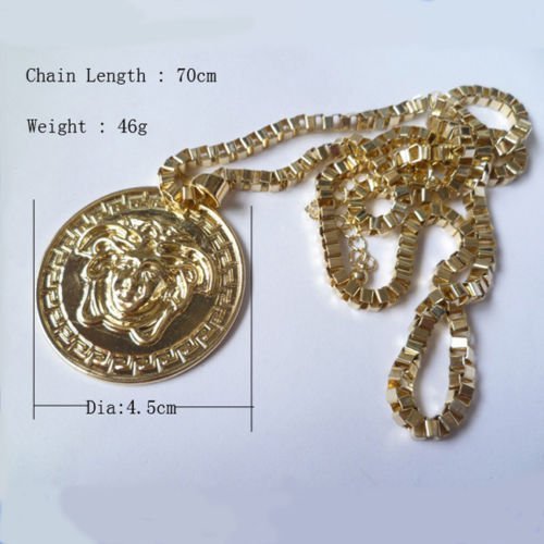 Fashion Jewelry Mens Womens Yellow Gold Filled Medusa Head Long Necklace 1X N3