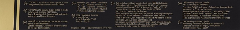 Nespresso OriginalLine: Dulsao Do Brasil, 50 Count