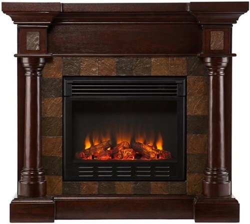 Cameron Faux Slate Fireplace, ELECTRIC, ESPRESSO N4