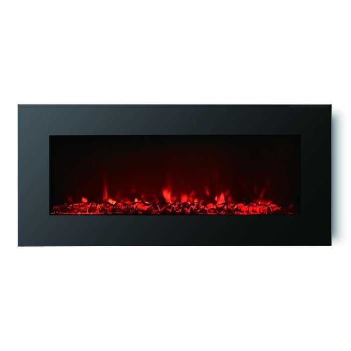 HomCom 40&rdquo; LED Wall Mounted Electric Fireplace w/Remote - Black