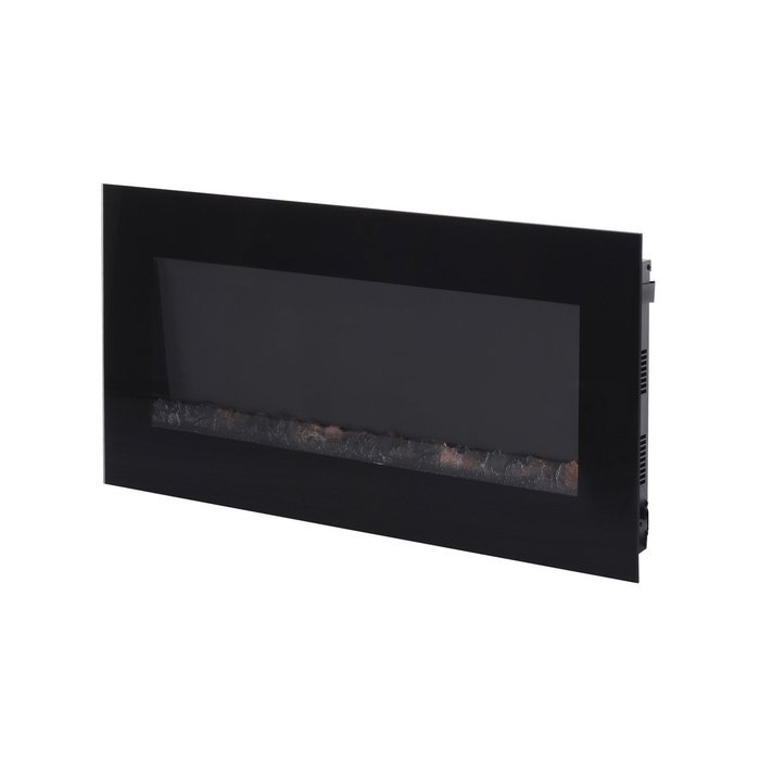 HomCom 40&rdquo; LED Wall Mounted Electric Fireplace w/Remote - Black N3