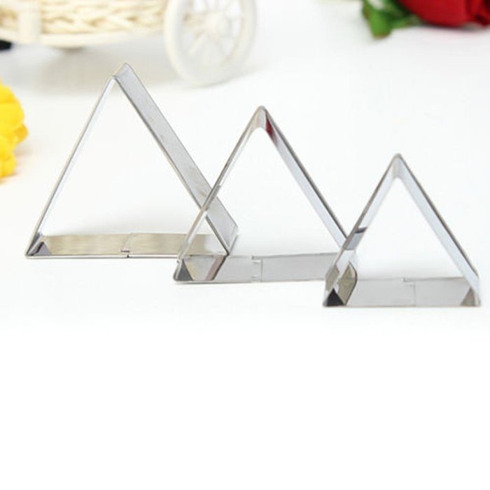 Cake & Cookie Cutters 3 Pcs Triangle Stainless Steel Cookie Cake ...