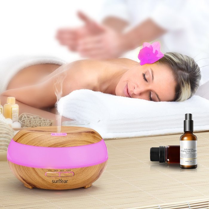 Aromatherapy Essential Oil Diffuser - 300ml Aroma Essential Oil Cool Mist Humidifier with Adjustable Mist Mode... N4