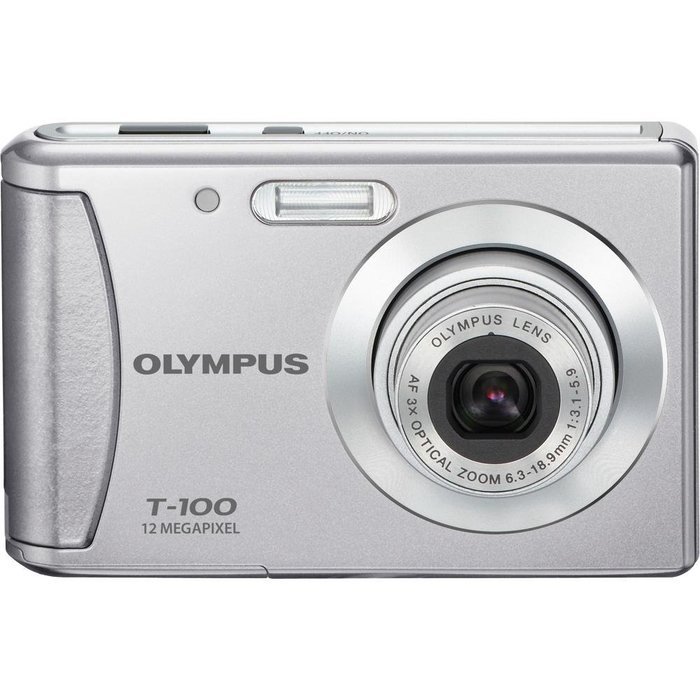 Olympus T-100 12MP Digital Camera with 3x Optical Zoom and 2.4 inch LCD (Silver) (Old Model)