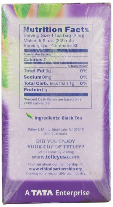 Tetley British Blend Premium Black, 80-Count Tea Bags, 7 Ounce, (Pack of 6) N2