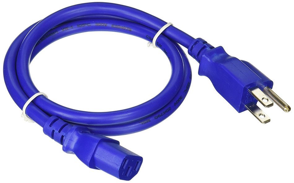 GearIt 18 AWG Universal Power Cord NEMA 5-15P to IEC320 C13 [UL Listed], Red (1 Foot/0.3 Meters) N17
