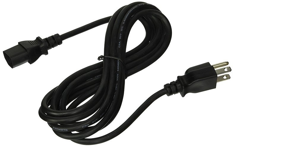 GearIt 18 AWG Universal Power Cord NEMA 5-15P to IEC320 C13 [UL Listed], Red (1 Foot/0.3 Meters) N19