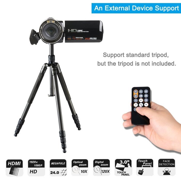 Camera Camcorders, Besteker Portable Digital Video Camcorder HD 1080P DV 3.0 Inches Touch Screen Support 64G SD... N10