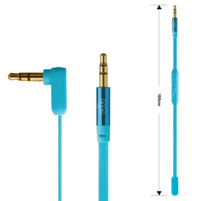 Jabees Universal 3.5mm Replacement Audio Cable with In-Line Remote and Microphone, 3-Feet - Green N13