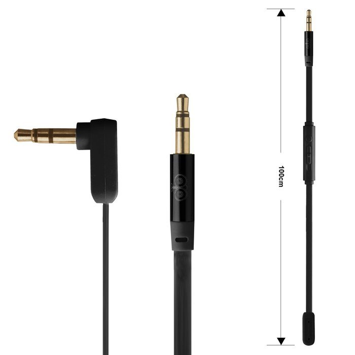 Jabees Universal 3.5mm Replacement Audio Cable with In-Line Remote and Microphone, 3-Feet - Green N14