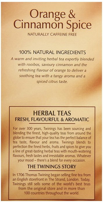 Twinings Orange & Cinnamon Spice Tea - 20 ct (1.41 oz)