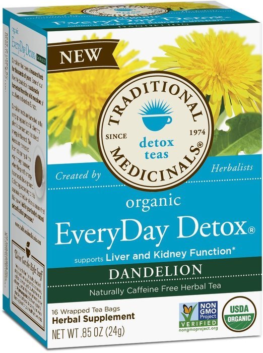 Traditional Medicinals Organic Everyday Detox Lemon Tea, 16 Tea Bags (Pack of 6)