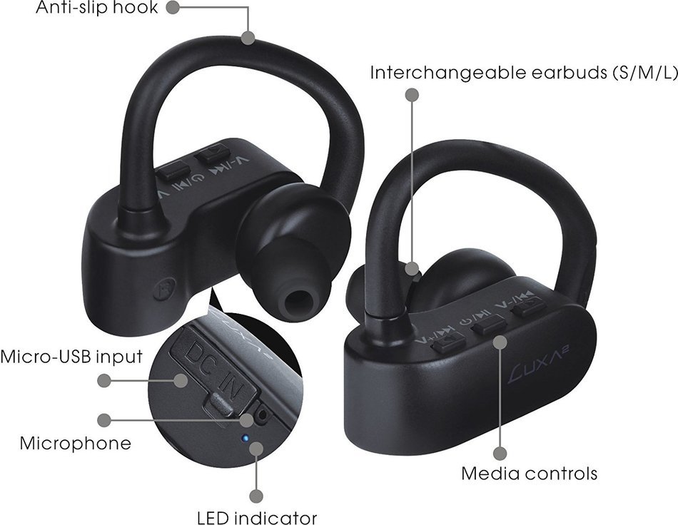 LUXA2 AD-HDP-PCLL-BK-00 Lavi L On-Ear Wireless Headphone, Black N17