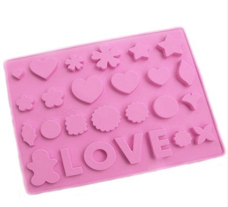 DGI MART Cute Lovely Symbols Patterns Leve Word Shape Ice Sugar Chocolate Cake Decorative Silicone Mini Cube Craft...