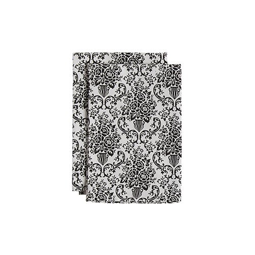 Jessie Steele Bouquet Damask Cream and Black Cloth Napkins