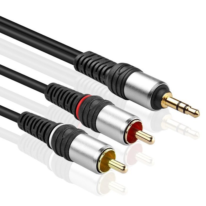 TNP Gold Plated 3.5mm to RCA Audio Cable (15 Feet) Bi-Directional Male to Male Converter AUX Auxiliary Headphone... N3