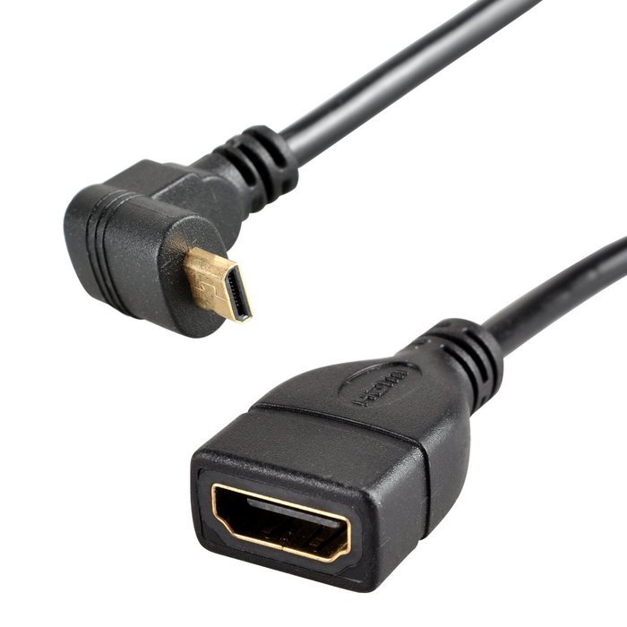 UCEC Down Angle Micro-HDMI to HDMI Cable - Male to Female - Supports Ethernet, 3D and Audio Return N3
