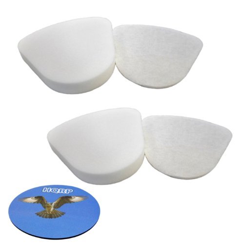 HQRP Pre-Motor Filter Set 2-Pack (2 Felt + 2 Foam) for Shark XFF350 NV350 NV350W NV350WC NV351 NV352 NV355 NV356...