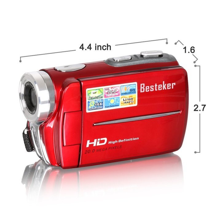 Camcorders, Besteker Portable Digital Video Camcorder HD Max 20.0 MP 1280*720P Camera DV 3.0 Inches TFT LCD Screen... N8