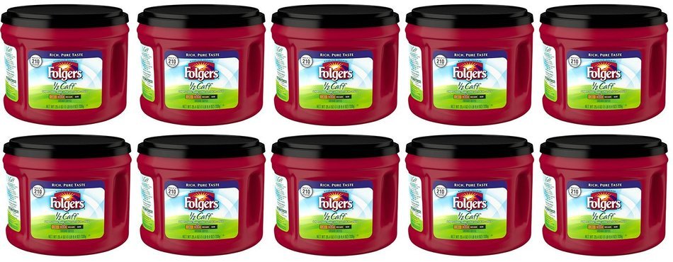 Folgers 1/2 Caff Ground Coffee, 25.4 oz