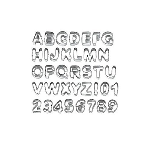 Tinksky 37pcs Alphabet Number Letter Fondant Cake Frill Edge Cutter Mold Mould Set