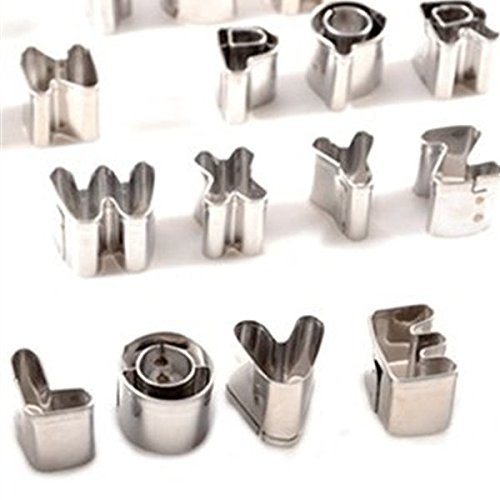 Tinksky 37pcs Alphabet Number Letter Fondant Cake Frill Edge Cutter Mold Mould Set N2