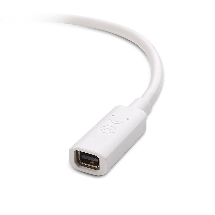 Cable Matters Gold-Plated Mini DisplayPort 1.2 Extension Cable with 4K Video Support in White - 3 Feet N4