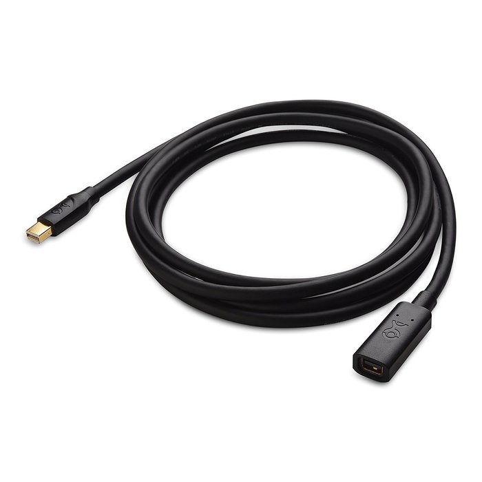 Cable Matters Gold-Plated Mini DisplayPort 1.2 Extension Cable with 4K Video Support in White - 3 Feet N6