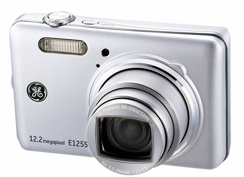 GE 1255W-SL 12MP Digital Camera with 5X Optical Zoom and 3.0-Inch LCD Screen with Auto Brightness (Silver) N10