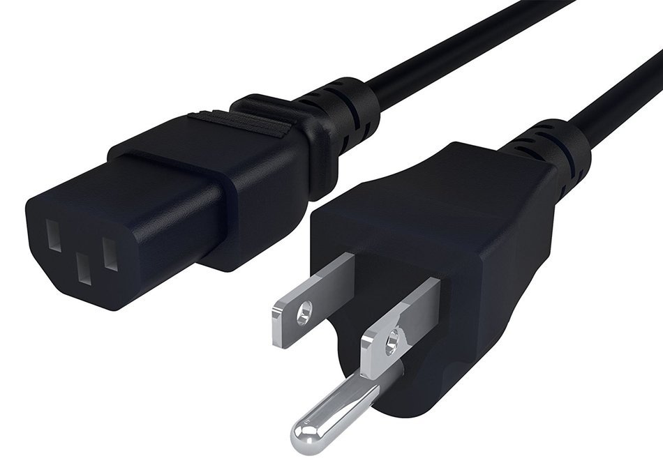 GearIt 18 AWG Universal Power Cord NEMA 5-15P to IEC320 C13 [UL Listed], Red (1 Foot/0.3 Meters) N22