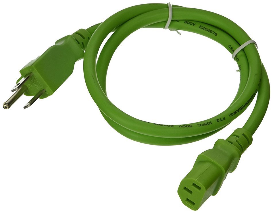 GearIt 18 AWG Universal Power Cord NEMA 5-15P to IEC320 C13 [UL Listed], Red (1 Foot/0.3 Meters) N23