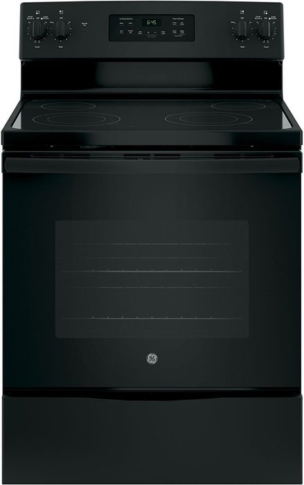 GE JB645DKBB 30" Star K Freestanding Electric Range with 4 Radiant Elements, 5.3 cu. ft. Oven Capacity, In Black