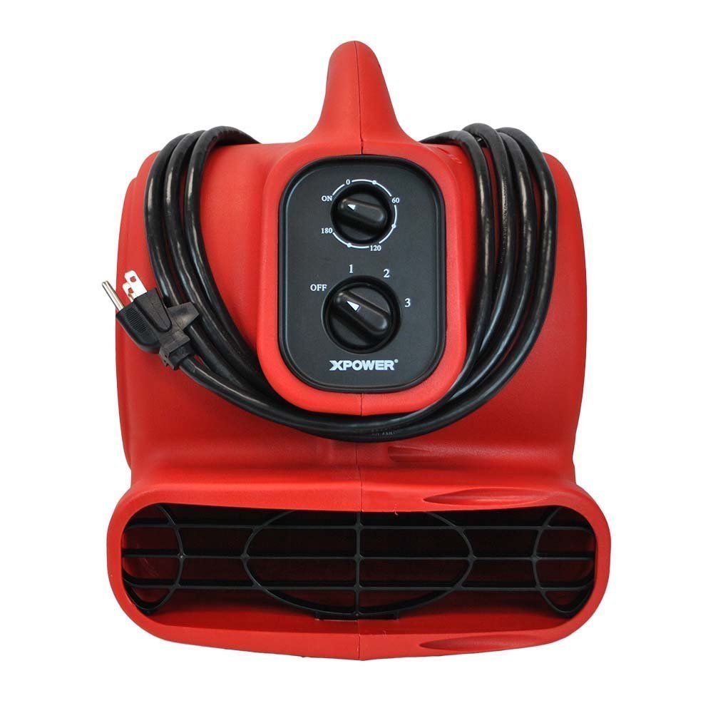XPOWER P230AT 1/5 HP 800 CFM 3 Speeds Mini Air Mover with 3Hour Timer