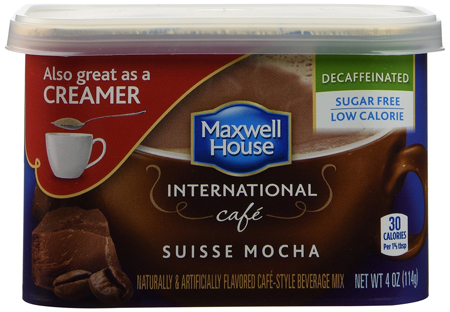 Maxwell House International Coffee Decaf Sugar Free Suisse Mocha Cafe 