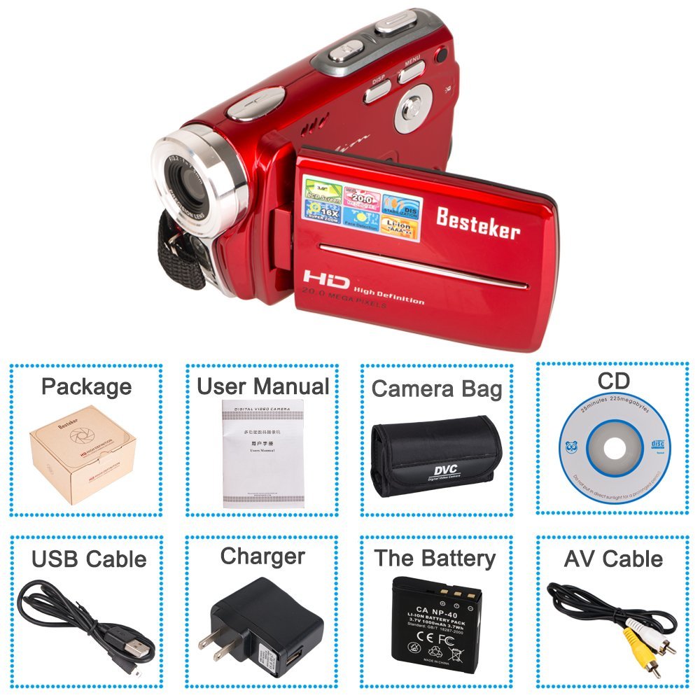 Camcorders Besteker Portable Digital Video Camcorder Hd Max Mp